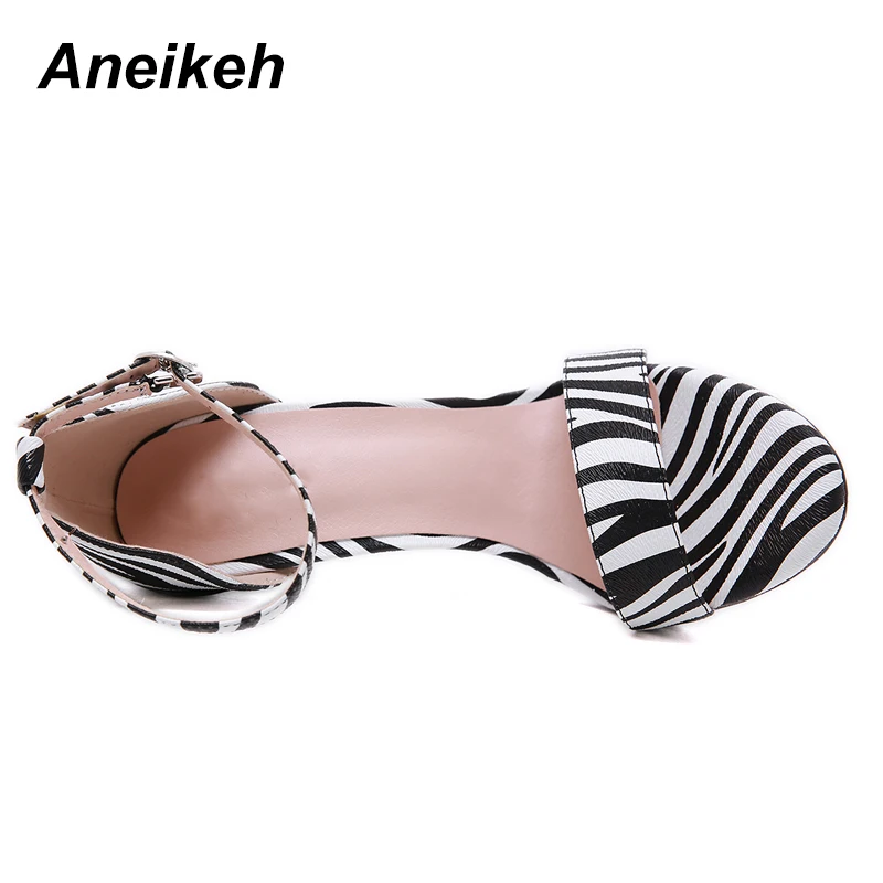 Aneikeh/Модные женские Босоножки на каблуке; туфли-лодочки с открытым носком на шпильке в римском стиле с ремешком на лодыжке; модельные туфли на высоком каблуке 13 см; размер 41, 42