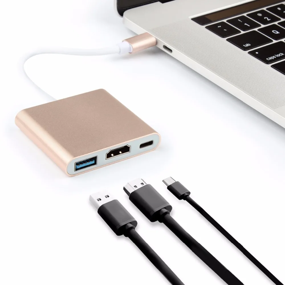 Многопортовый адаптер USB 3,1 порт в 1 USB 3,0 порты+ концентратор HDMI+ зарядное устройство типа C Conventor для нового MacBook Pro 13 15/retina 12