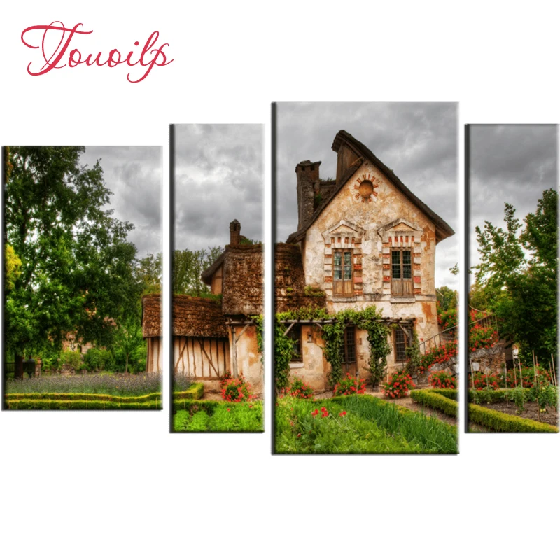 

4pcs,Full,square&round Diamond Embroidery,Country cottage Diamond Painting,Cross Stitch,3D,Diamond Mosaic,diamond pattern,Crafts