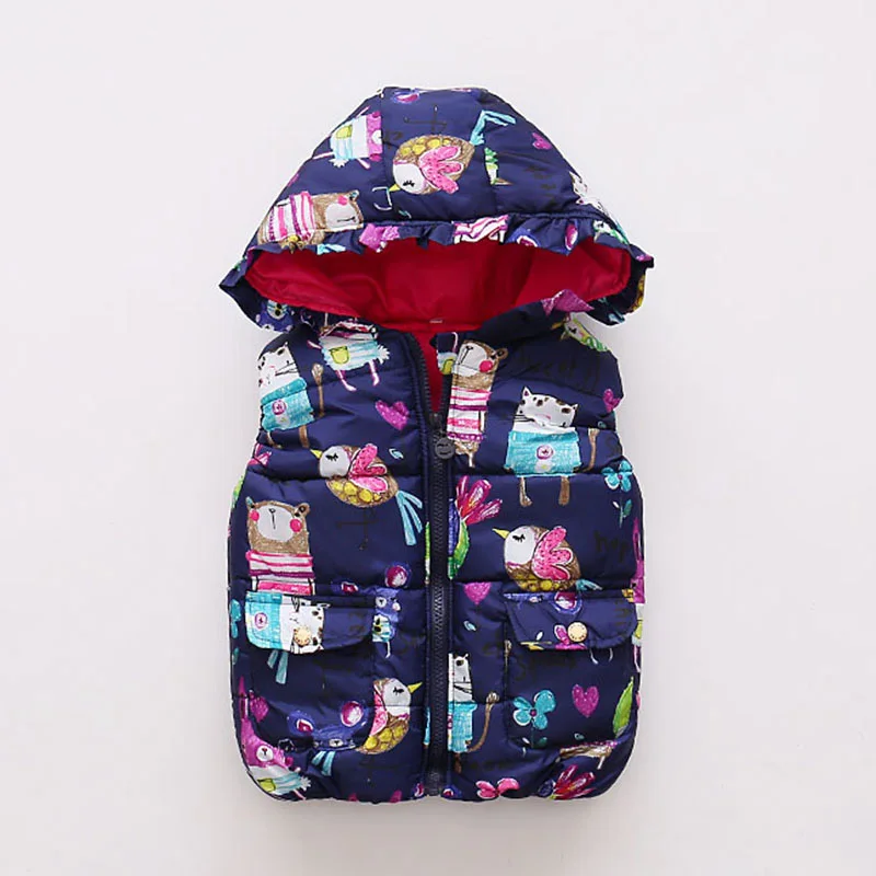 Children Clothing Winter Outerwear Animal Graffiti Thick Coats Princess Girls Vest Baby Boys Waistcoat Kids Parka Jacket | Детская