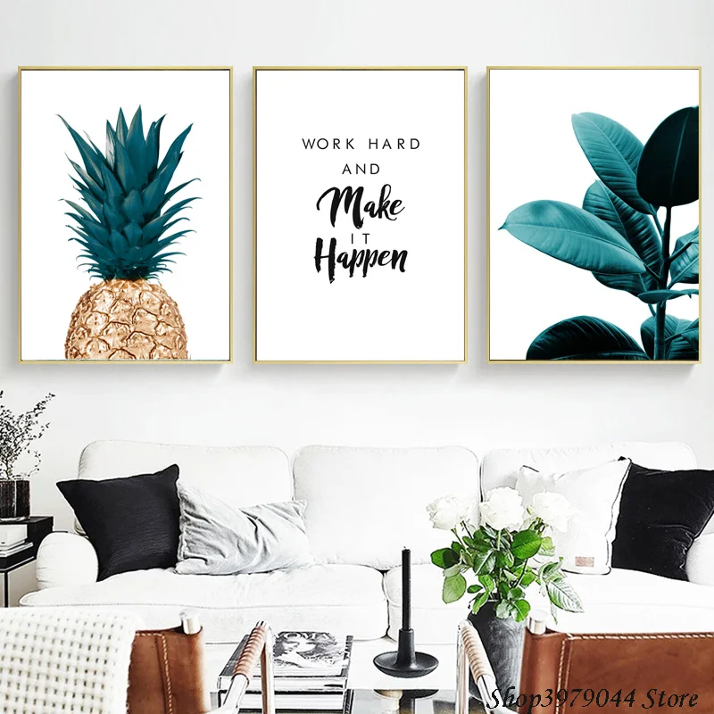 Скандинавский стиль Decoracao Para Casa Pineapple Cuadros Decoracion зеленые растения настенные