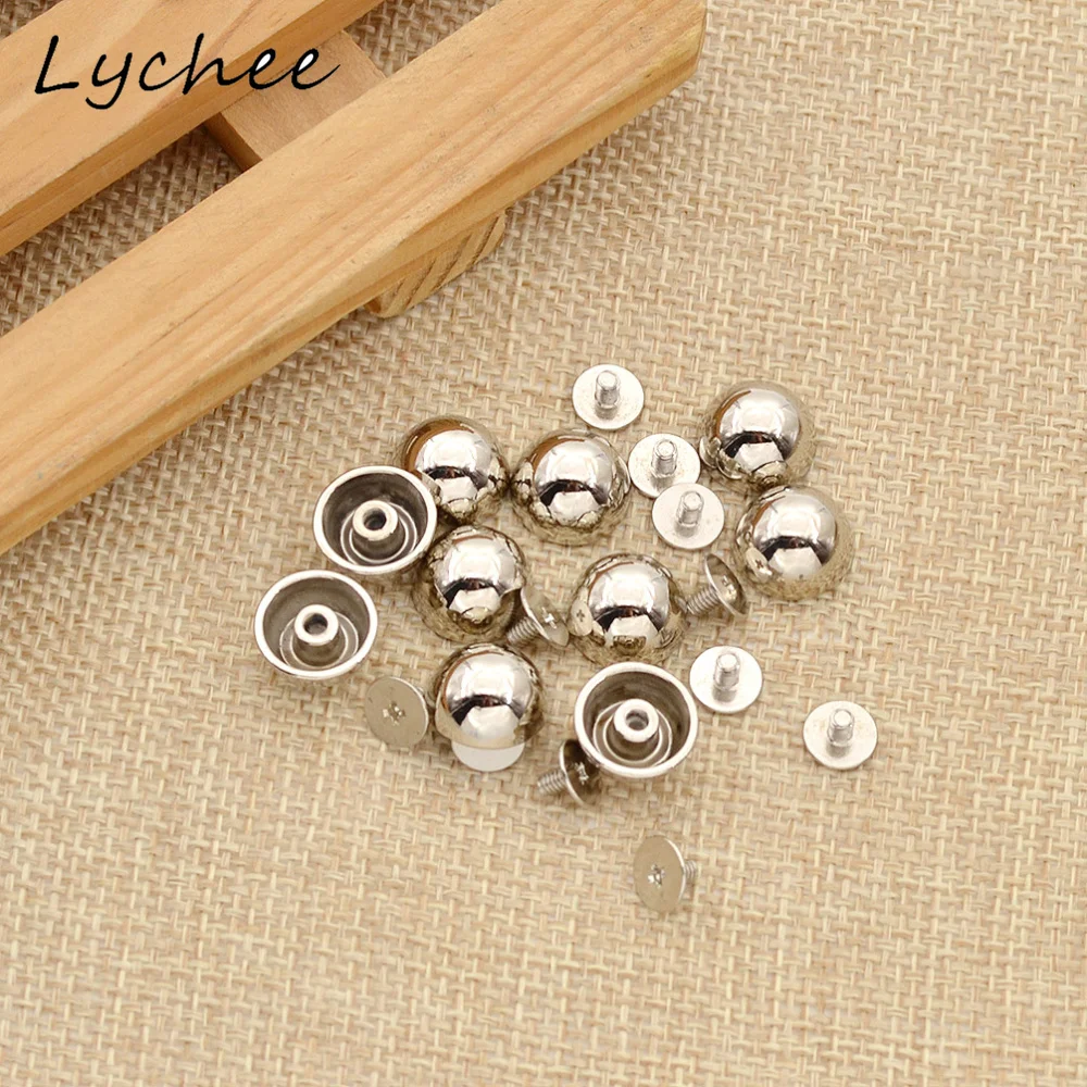 Lychee 10 шт. круглая металлическая заклепка в форме гриба винтовые кнопки для одежды