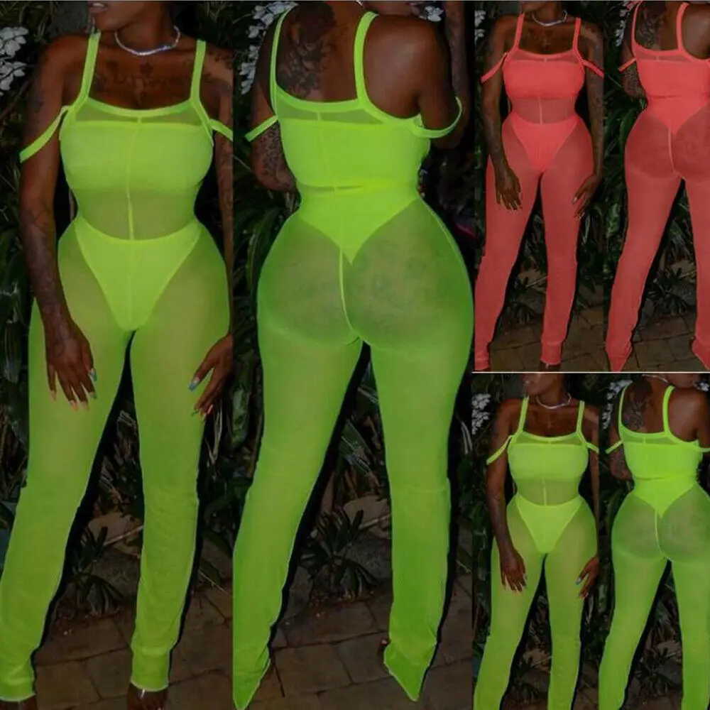 2019 Новый сетчатый комбинезон Пляжная накидка сексуальный женский прозрачный