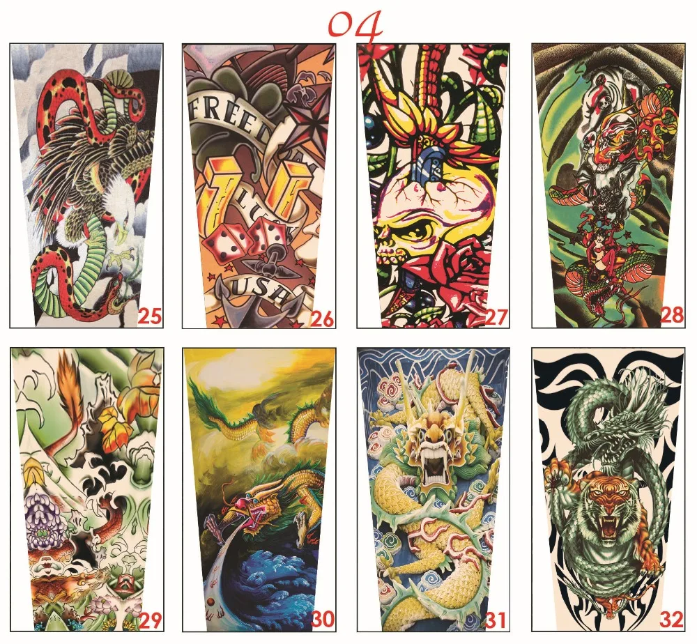 1 шт. поддельные татуировки гетры рукава для велоспорта нейлон мужчин женщин