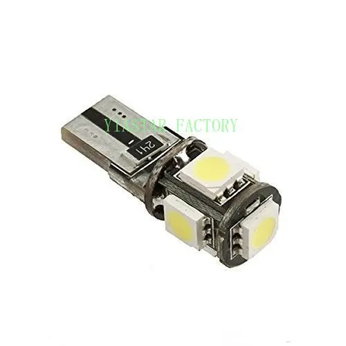 Yiastar 20 шт. высокое качество T10 CANBUS 5SMD 5050 194 W5W 501 светодиодный белая Автомобильная