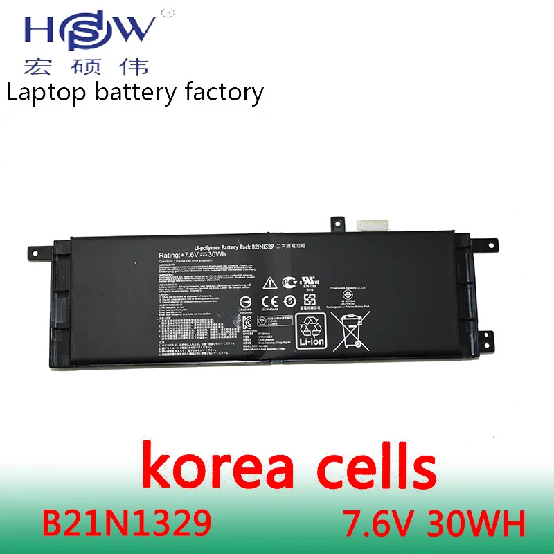 HSW батарея 7 6 V 30WH для Asus X453 B21N1329 (X553MA) ноутбука Акку батарея|laptop battery|battery for asusasus battery