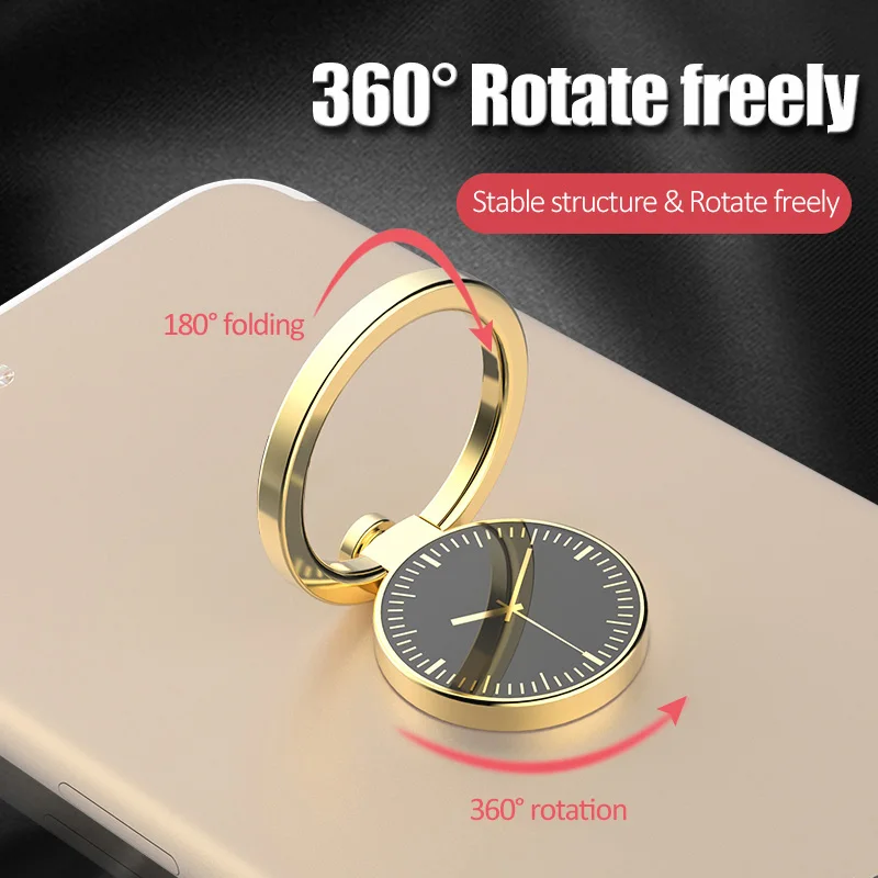 for cellphone watch clock ring stand holder Light Luxury retro universal alloy whole metal automotive magnetic bracket | Мобильные