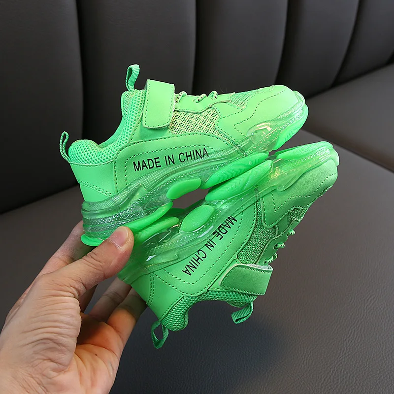 Children's shoes autumn new arrive classic style crystal bottom candy color mesh breathable sports shoes