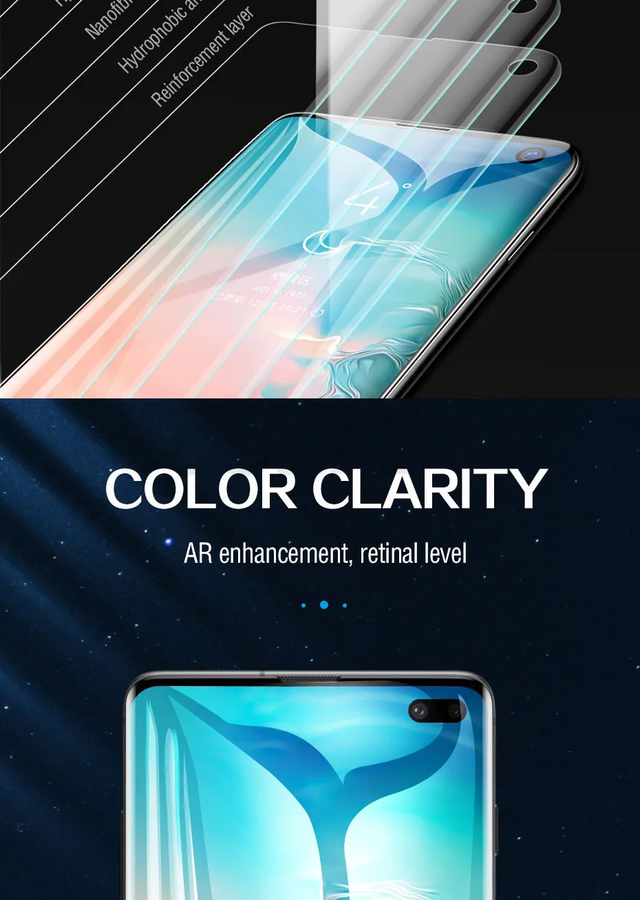 100D Гидрогелевая пленка для Samsung Galaxy S8 S9 S10 Plus Note 8 9 Защитная пленка для экрана для Samsung A50 A20 A70 A7 пленка не стекло