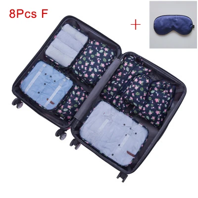 8Pcs F Высокое качество 8 шт. Набор для путешествий, сумка для хранения Водонепроницаемый Чемодан Органайзер обувь нижнее белье упаковка одежда CUBE сортировки аккуратные чехол - Цвет: 8Pcs F