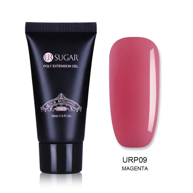 UR 09 Ur Sugar Poly строительный гель для наращивания ногтей с кристаллами, гель для наращивания ногтей, УФ светодиодный твердый гель, акриловый строительный гель для дизайна ногтей, полимерный гель, 30 мл - Цвет: UR 09