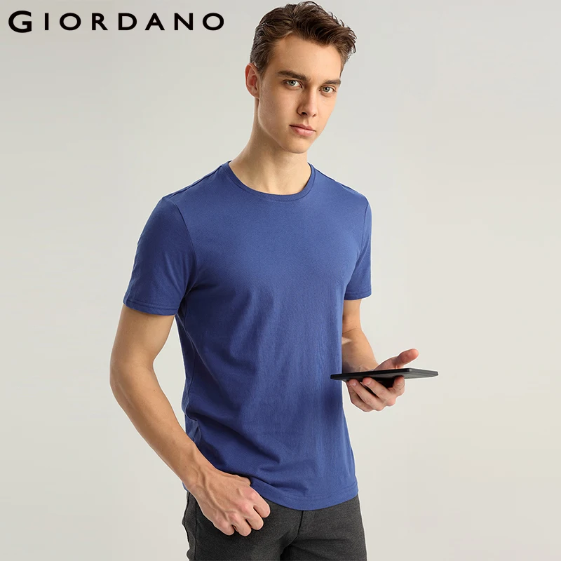 Giordano футболка мужская три простых футболки с круглым воротом и короткими рукавами рубашки мужские выполненные из натурального хлопка