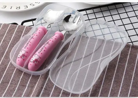 Набор столовых приборов из нержавеющей стали 304 детская вилка с рисунком ложка