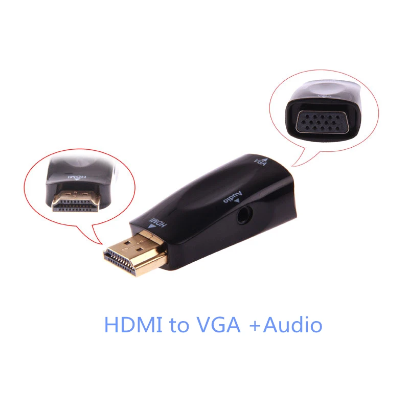 Ранкман HDMI в VGA конвертер адаптер с аудио Женский в Мужской Кабели 720/1080P для HDTV монитор проектор ПК ноутбук