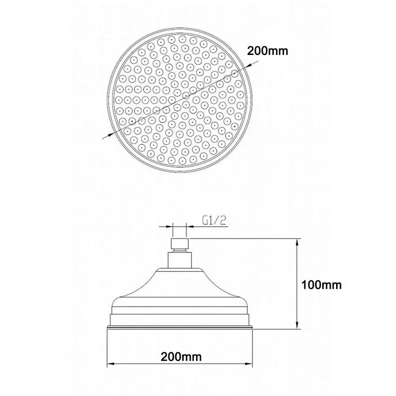 

High-quality 8 inch Brass Rainfall Shower Head Chrome Mixer Round Traditional Showe Head 03-222