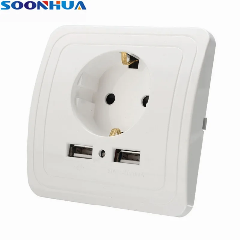 Сетевое зарядное устройство SOONHUA с двойным USB портом 5 В 2 А профессиональная