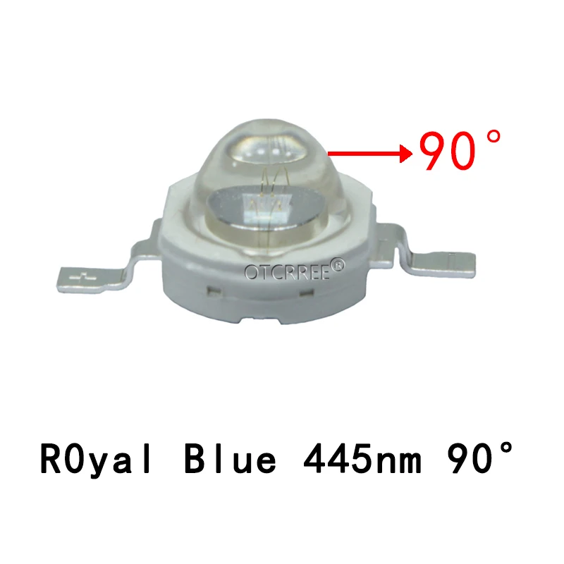 Royal Blue 90 degree 10 шт. 3 Вт темно-красный 90/120 нм Королевский синий 445 нм светодиодный диодный чип градусов светильник для выращивания растений, овощей, фруктов - Испускаемый цвет: Royal Blue 90 degree