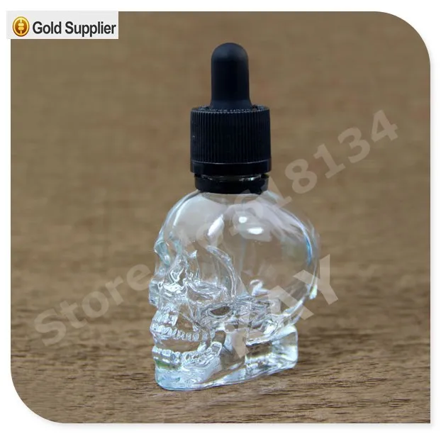 Стеклянная бутылка капельница для жидкости 30 мл стеклянная с черепом черепом|shaped