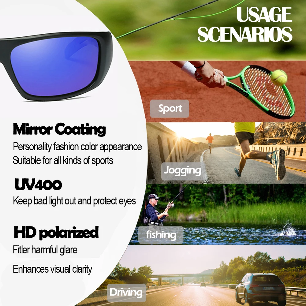 PC Frame HD поляризованные очки для мужчин и женщин Fly солнцезащитные очки для рыбалки для пеших прогулок вождения очки для бега Гольф уличные спортивные очки