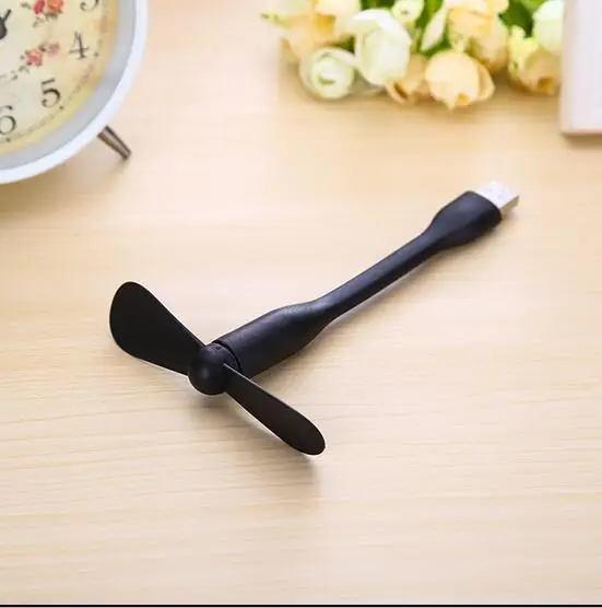 Портативный Гибкий USB кулер мини вентилятор охлаждения милый красочный кулер для ноутбука настольный компьютер - Цвет: Black