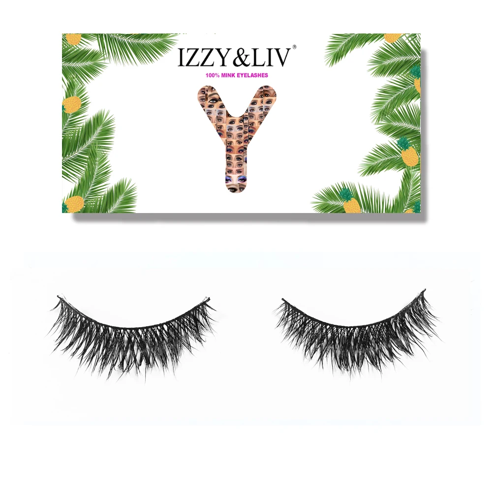 IZZY &amp LIV 100% настоящие норковые Y U C ресницы длинные 5 пара/лот набор 3D искусственные