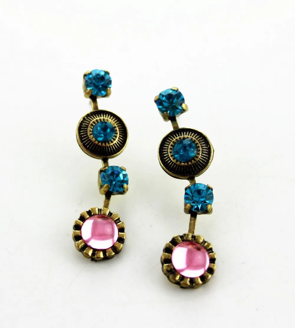 Синий мульти уровень Earnail Craft Оптовая Изысканные Ювелирные серьги циркония мяч