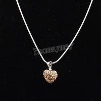 10pcs/Lot Champagne Love Heart Rhinestone Charm Silver Plated Necklace Women's Choker Free Shipping