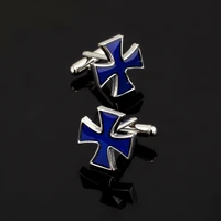 xk513 mens shirts cufflinks blue cross cufflinks concise design 3 double sale free shipping