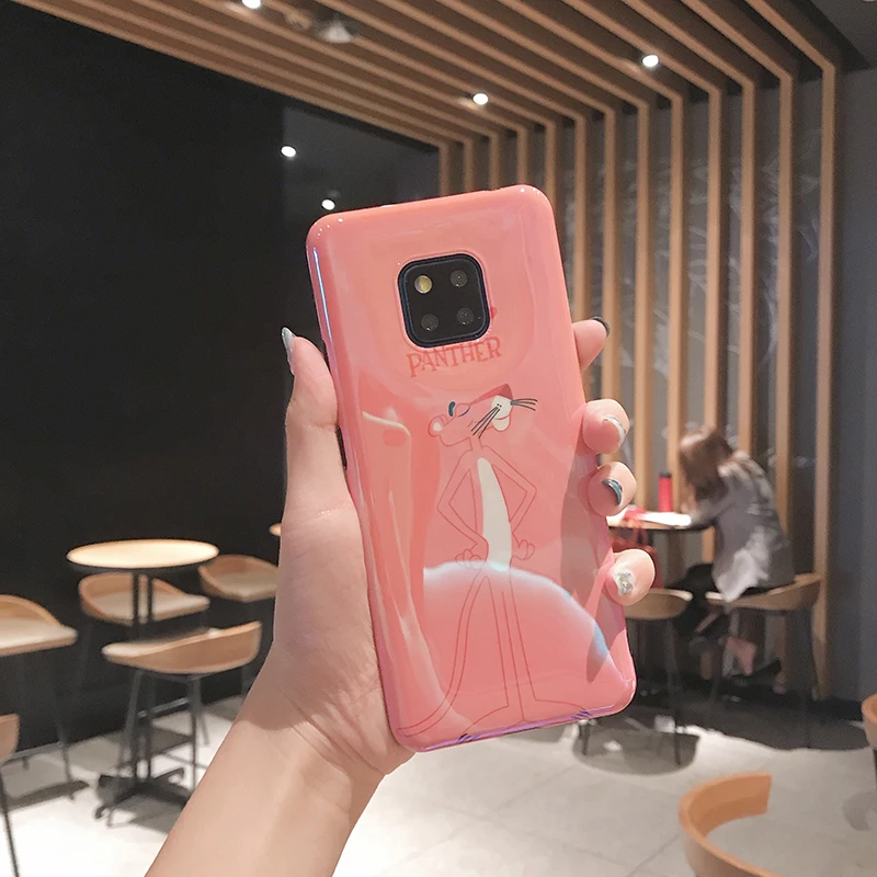Синий светильник телефонные чехлы для huawei P20 P30 Mate20 Pro 20X мультфильм Розовая пантера Крышка для huawei Nova 3 3i 4 Honor V20 задняя крышка fundas