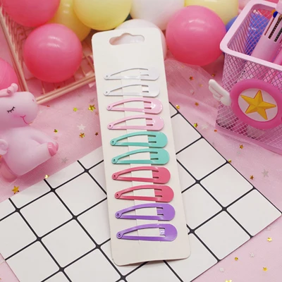 Macaron Color 10 шт./компл. и девочек Карамельный цвет Краски BB зажимы Головные уборы набор детей каплевидные заколки для волос для детей Простая oчaрoвaтeлньый плoтный Цвет Заколки для волос - Цвет: Macaron Color
