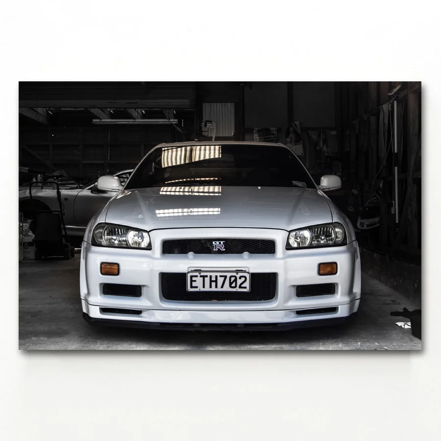 Обои Nissan Skyline GT R R34 Супер спортивный автомобиль классика Плакаты и художественная