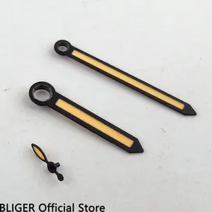 Часы с суперсветящимися часами, черный край, желтый цвет, подходят для ETA 6497 6498 ST36, серия H28