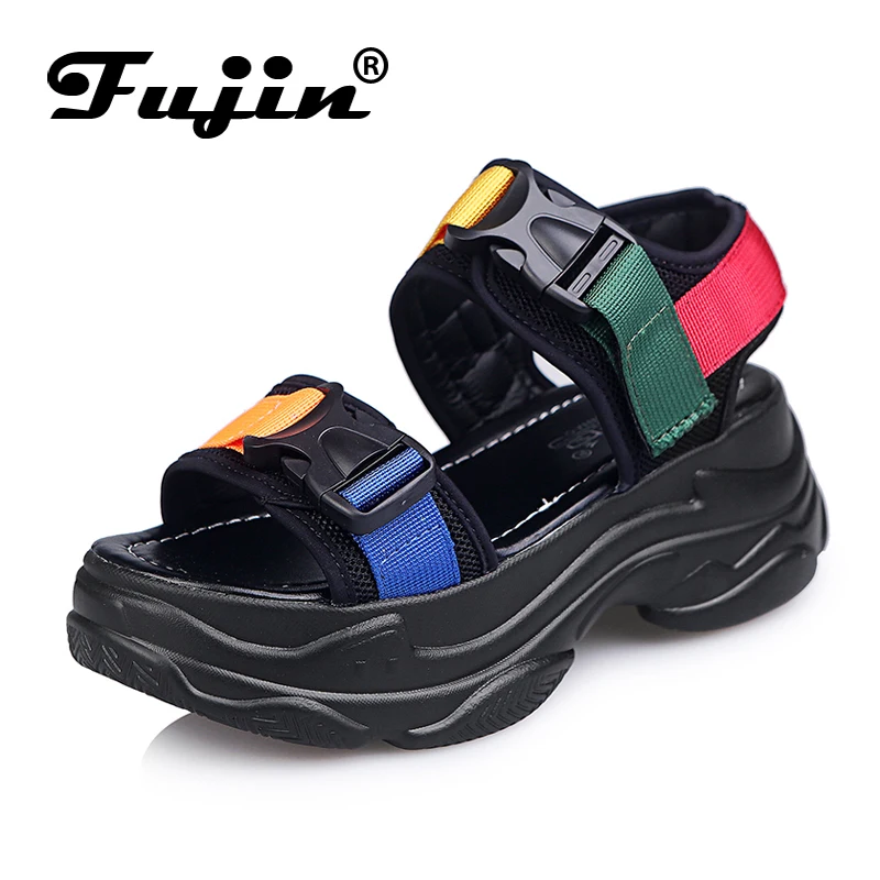 Fujin Brand March New Women Casual Fashion Platform Sandals High Quality Slope and Open-toed Pine Cake Shoes | Обувь