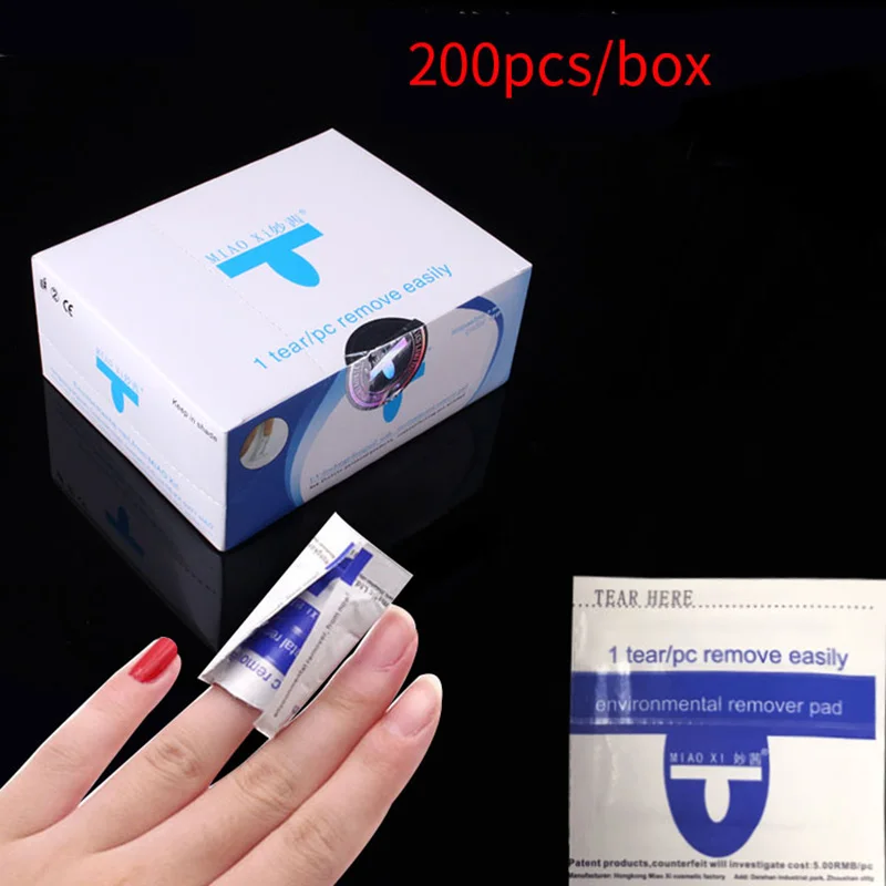 200 шт./кор. обертки для снятия лака ногтей салфетки удаления фольги средство