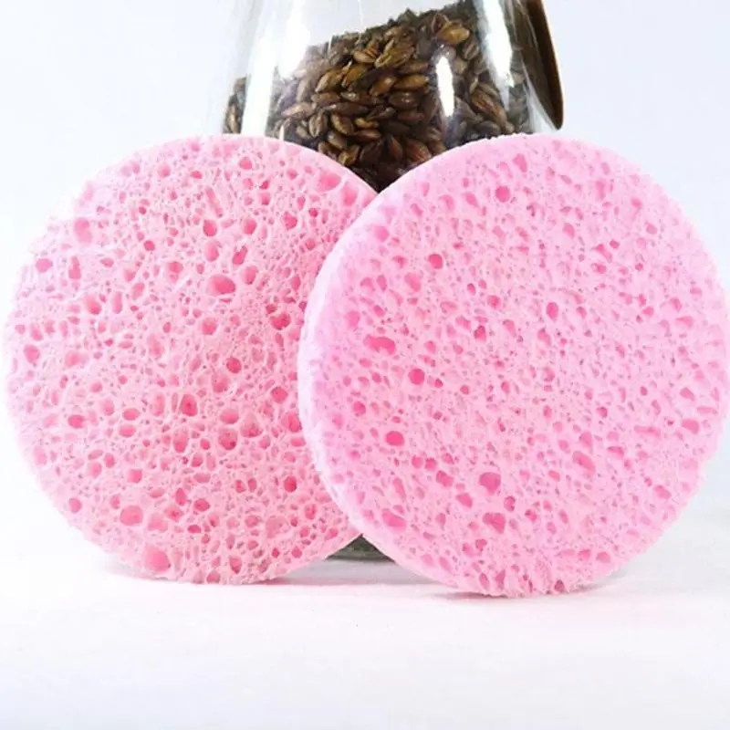 2 шт. натуральное дерево волокно для умывания лица очищающая губка Красота Макияж