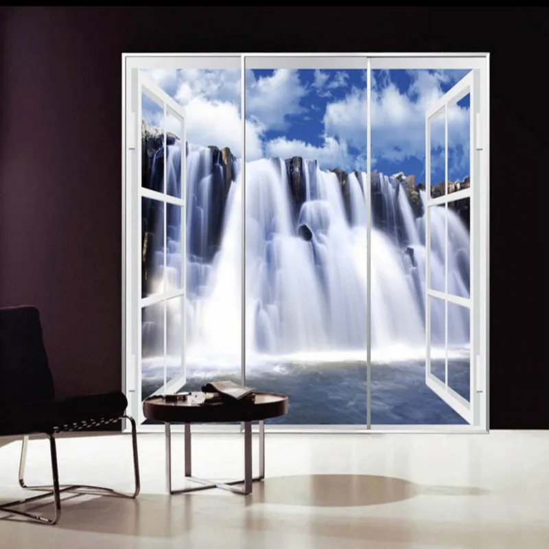 Пользовательские 3d росписи HD водопад пейзаж фон Ресторан гостиная обои отель зал