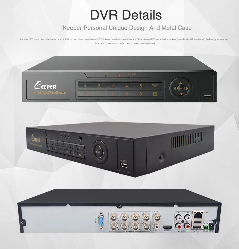 Хранитель 8 каналов 1080N AHD Full HD 5 в 1 гибридный видеорегистратор для видеонаблюдения Поддержка TVI CVI AHD CVBS ip-камера 4