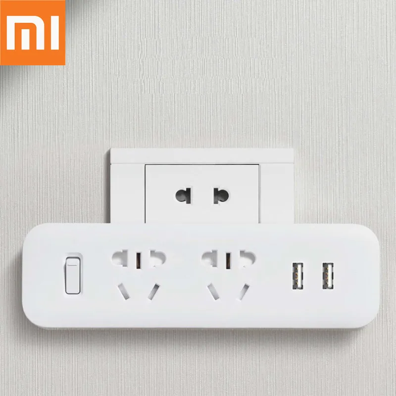 Адаптер питания Xiaomi Mijia портативный дорожный адаптер с 2 USB портами 5 В 1 А розетки