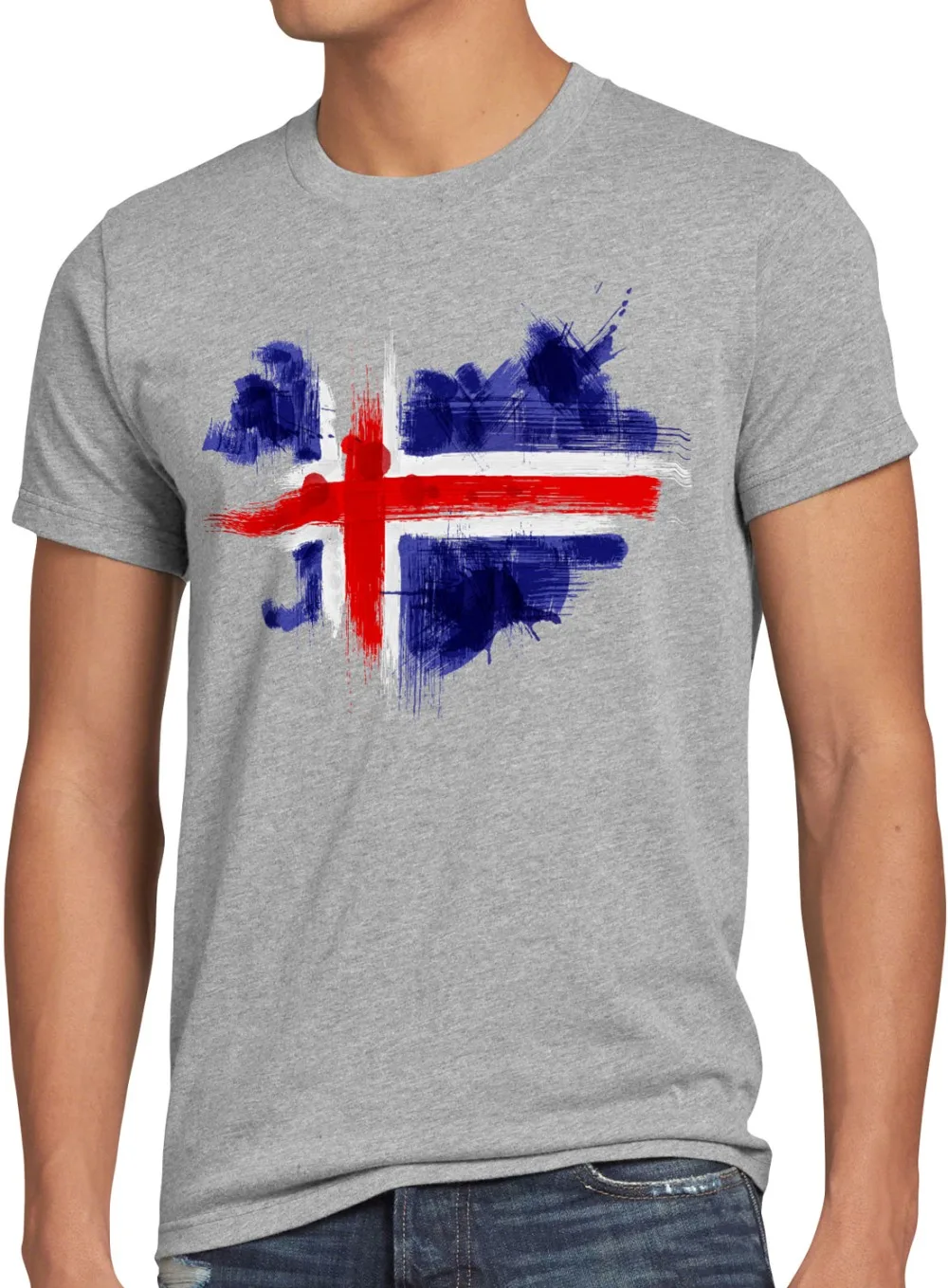 

2019 New Arrival Men'S Fashion Island T-Shirt Herren Sport WM EM Fahne National-Flagge Fan-Artikel Funny Tees Men Short