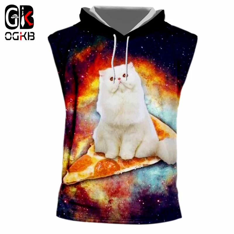 OGKB Новый Харадзюку мужской Галактический космический 3d топ с капюшоном Забавный