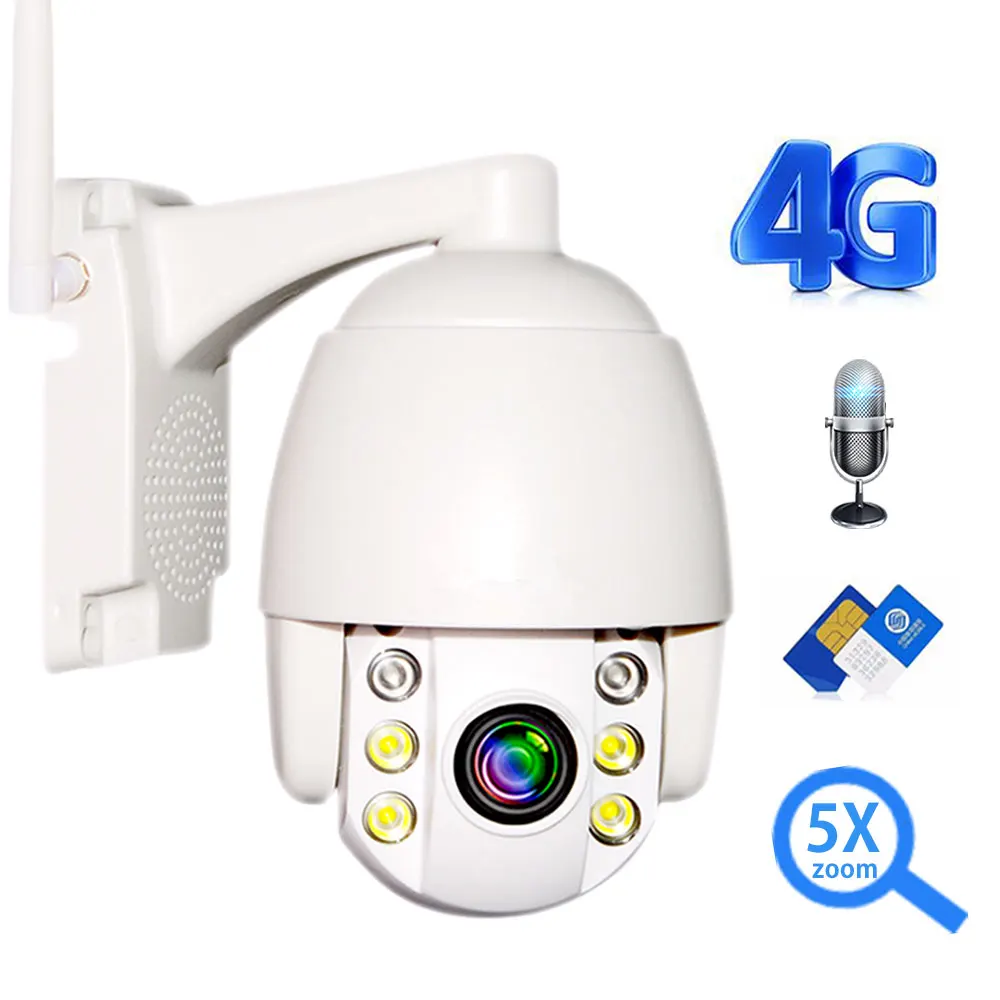 Ip-камера безопасности 3g 4G sim-карта 1080P HD PTZ 5X Zoom Мини скоростная купольная уличная беспроводная wifi камера Аудио Talk Onvif IR 60 м