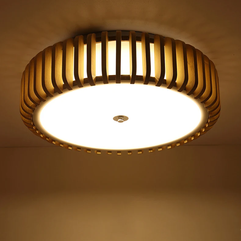 Китайский деревянный светодиодный потолочный светильник. Креативные деревянные