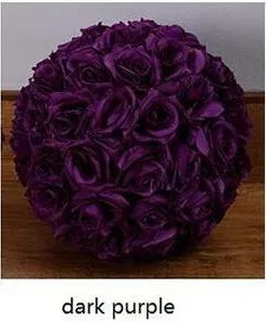 dark purple 1" 40 см большие размеры целующиеся шары искусственное шифрование розовый Шелковый цветок шар орнамент для свадебного фестиваля украшения праздника - Цвет: dark purple