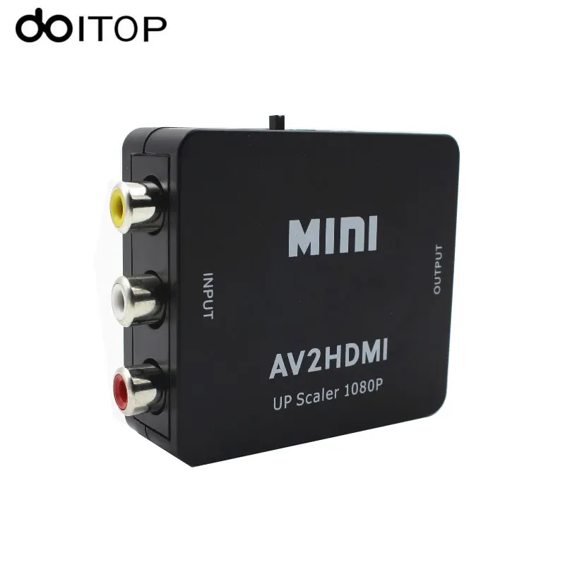 DOITOP Композитный RCA AV HDMI CVBS чтобы адаптер конвертер Поддержка HD 720 P 1080 к Mini AV2 видео