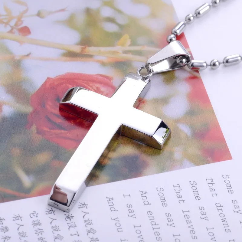 

Two Colors Sliver&Gold 316l Stainless Steel Cross Necklace Pendant
