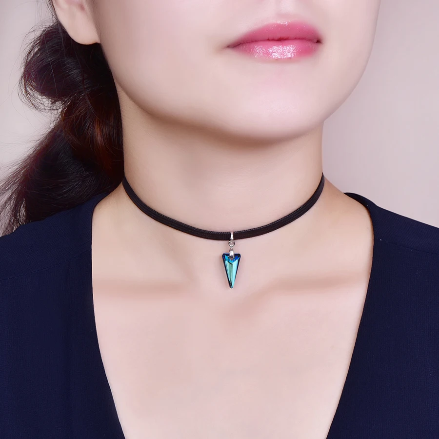 Бренд malanda 2018 Новый Спайк кулон кристалл от SWAROVSKI чокер с цепочкой ожерелье для