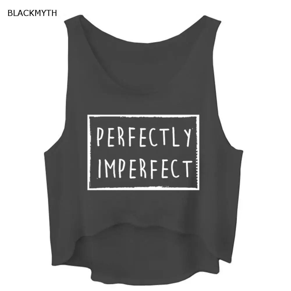 Черный Одежда BLACKMYTH, Забавные Рубашки с принтом с буквами, белый, женский, черный, летний, без рукавов, серый укороченный топ, топы - Цвет: Черный