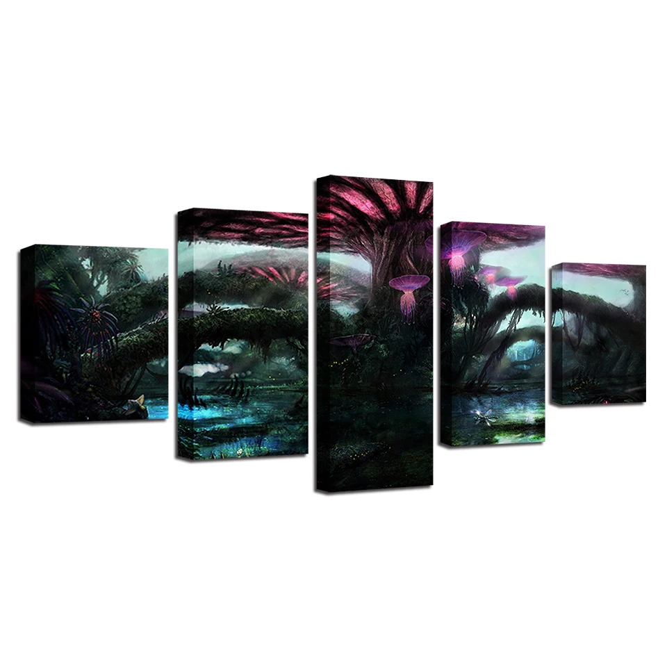 Холст Home Decor Фотографии Wall Art рамки 5 шт. в стиле волшебного леса гриб картины с