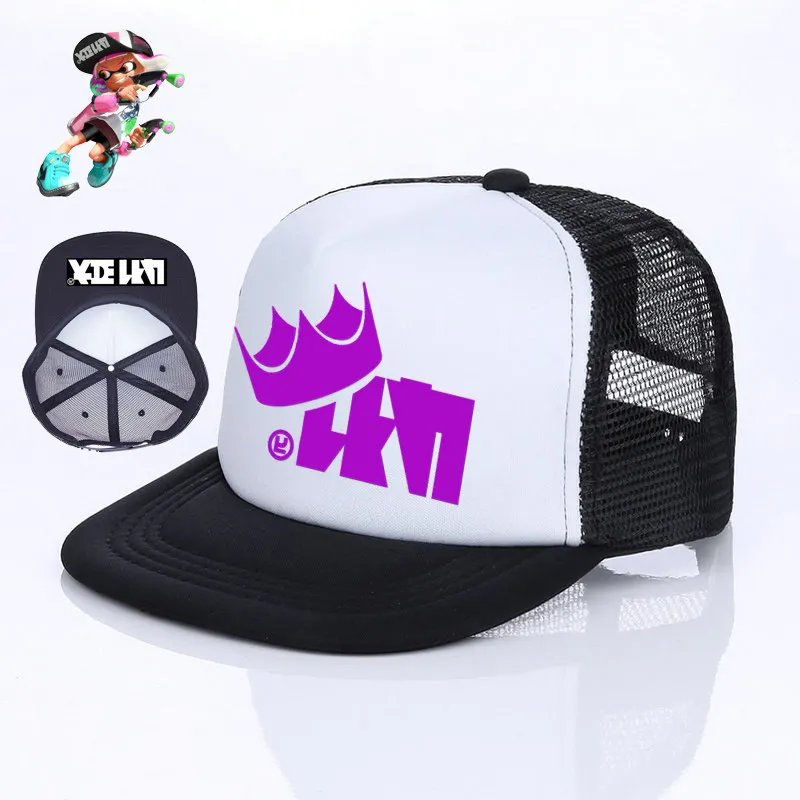 YF00505 Японская игра косплей Splatoon 2 кепка 6 цветов король флип бейсболка Inkling girl boy Cool Enperry Mesh cap красный синий фиолетовый YF005 - Цвет: YF00505