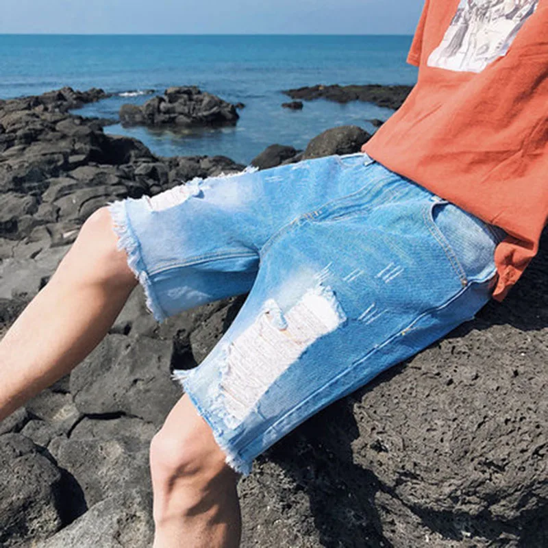 Летнее Детское платье украшенное мужские короткие джинсы модные тонкие плюс